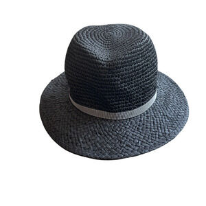 New TREASURE & BOND Men's Black Combo Mixed Weave Panama Hat One Size